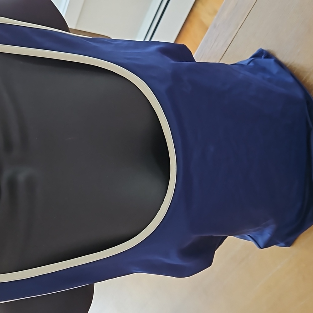 Never Worn Solid And Striped One Piece Swimsuit - image 1